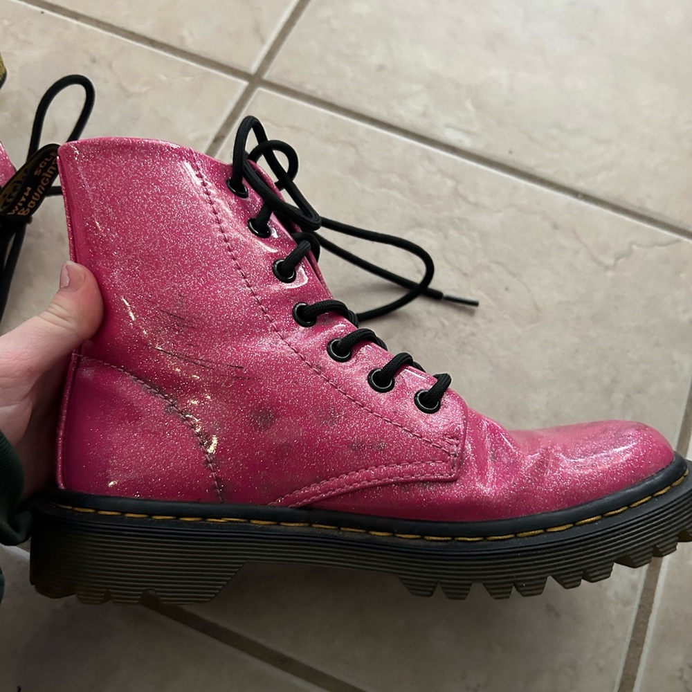 Sparkly Pink Dr.Martens Boots - Picture 6 of 9